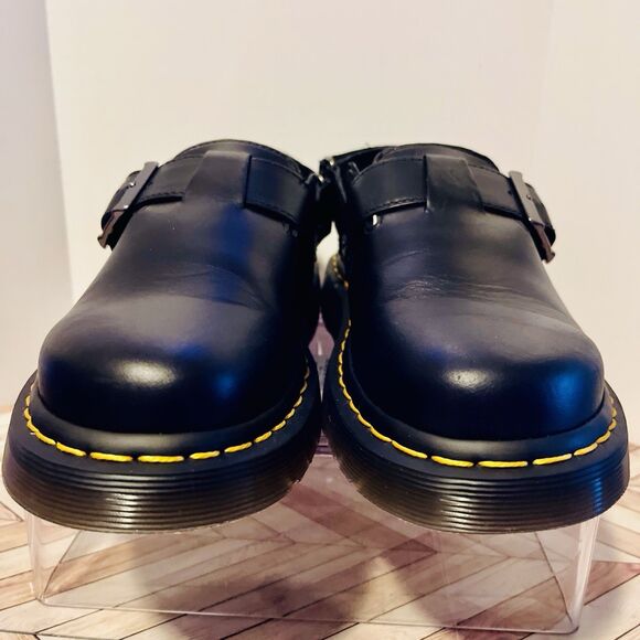Dr Martens Jorge II Brando Black Leather M 6 W 7 Slingback Mules Buckle Preppy - Picture 6 of 8